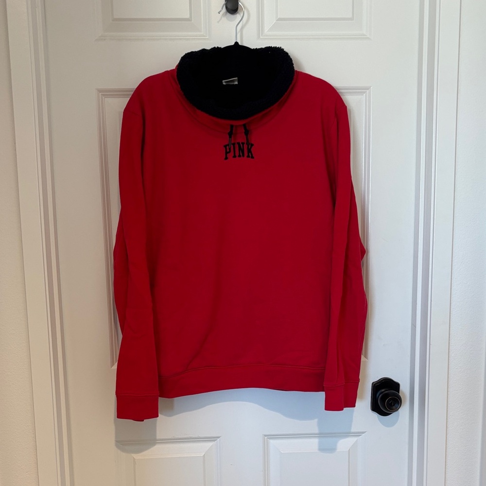 PINK Victoria's Secret Red Cowl Neck Sweater - Picture 2 of 6